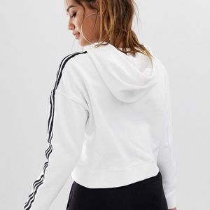 White Adidas cropped hoodie